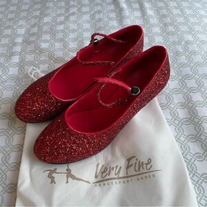 Ruby Red Glitter Dance Shoes from Dance the World parade at Disney world